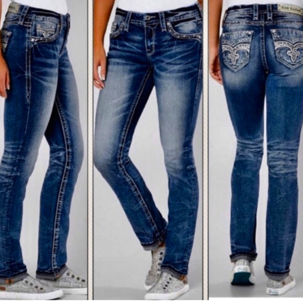 ROCK REVIVAL - STRAIGHT LEG JEANS